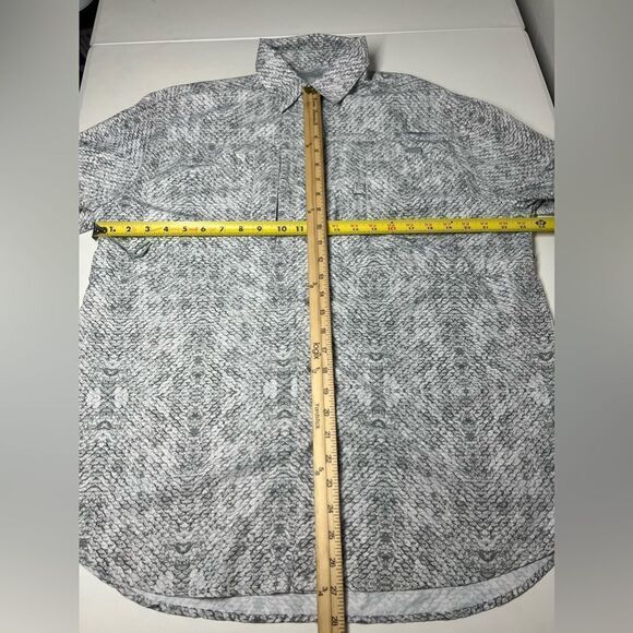 Reel Legends Shirt Mens Saltwater Gray White Button Up Long Sleeve Fishing Sz M - Picture 10 of 13